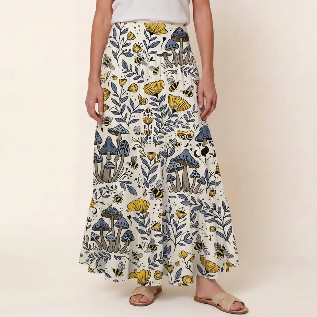 Bee Whisper Forest Print Convertible Maxi Skirt & Strapless Dress