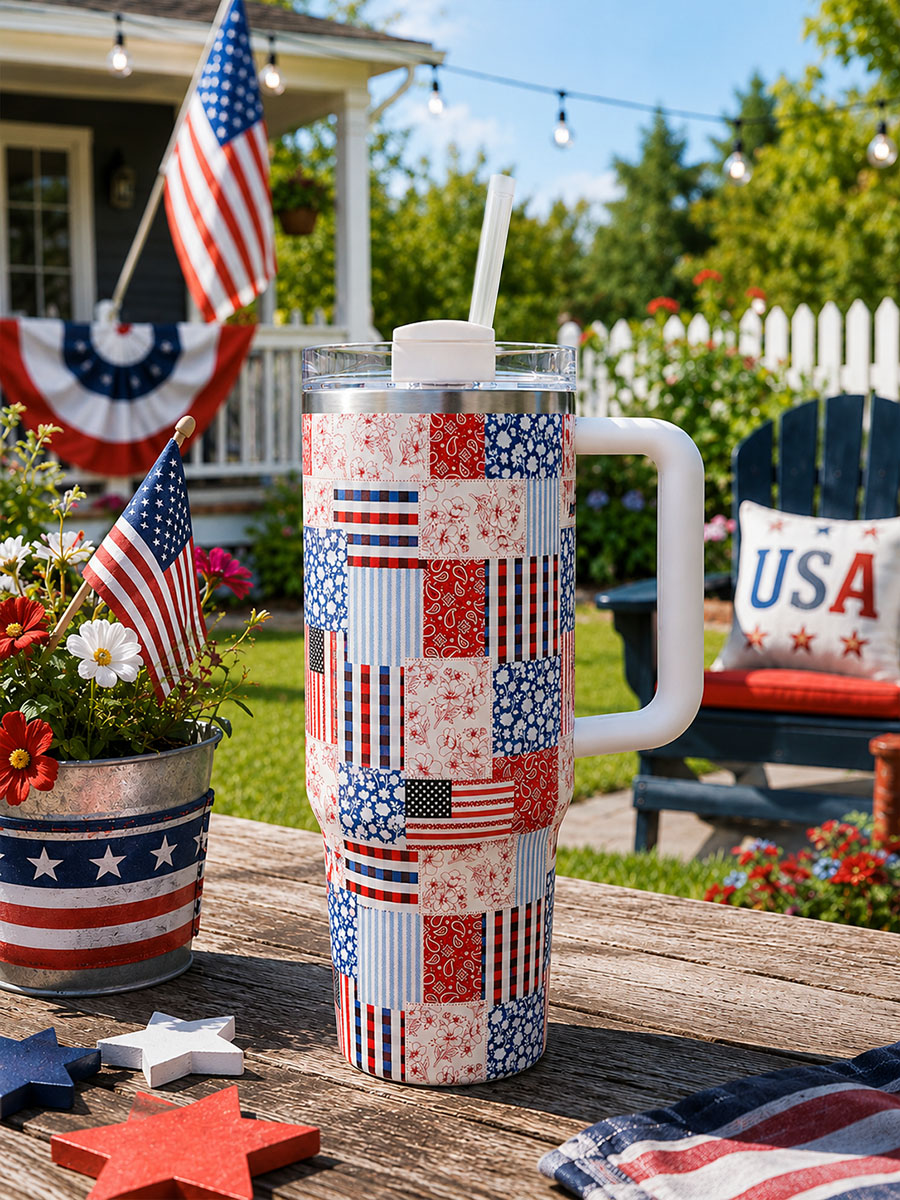 Patriotic Patchwork 40oz Tumbler