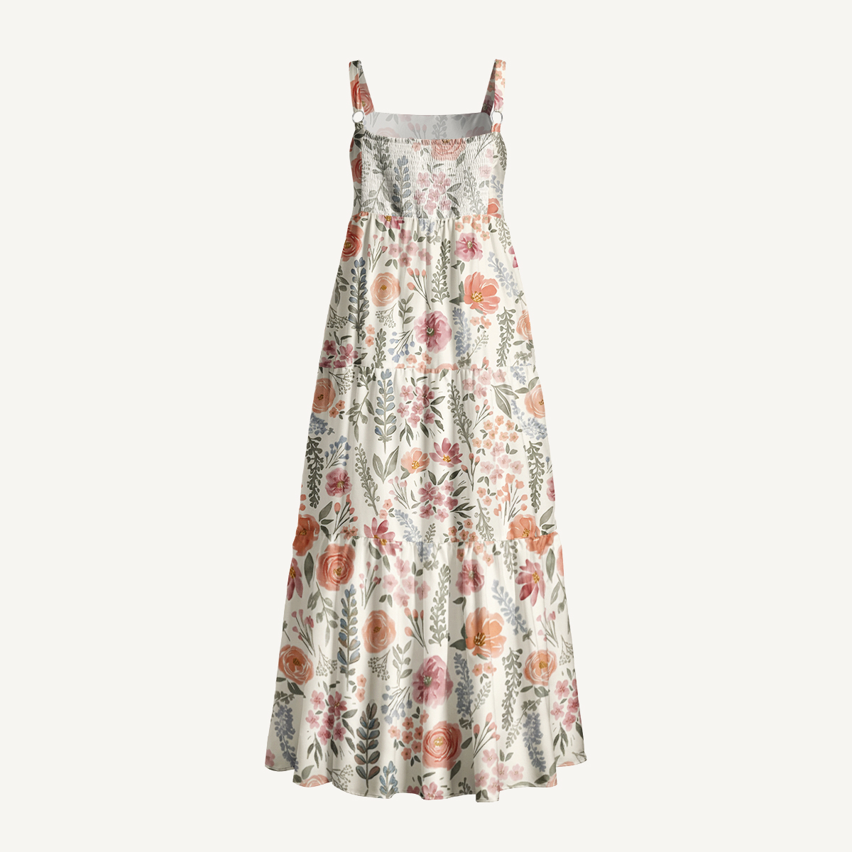 The Wild Flowers Print Wide Straps Maxi Dress With Pockets