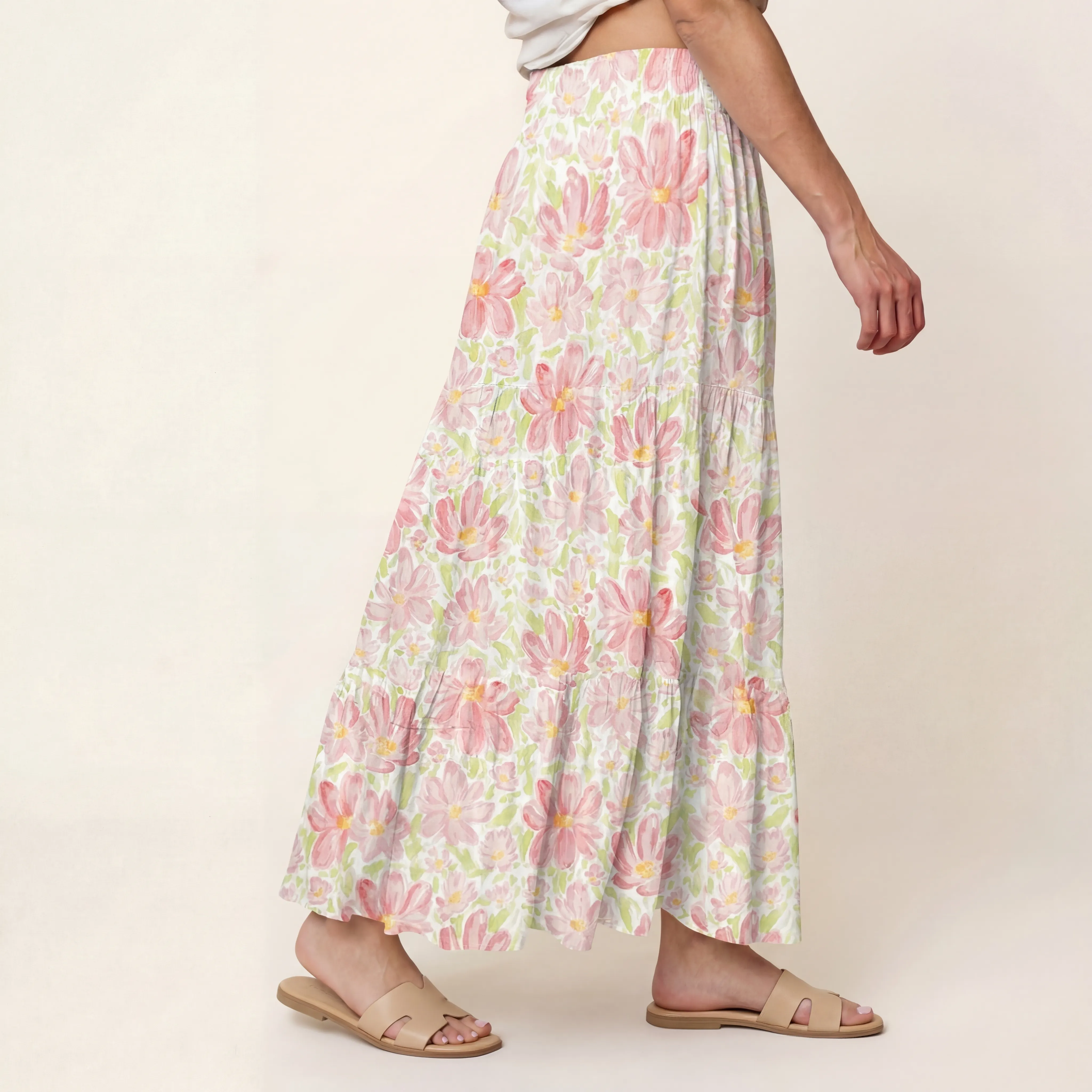 Cosmos Flower Print Convertible Maxi Skirt & Strapless Dress