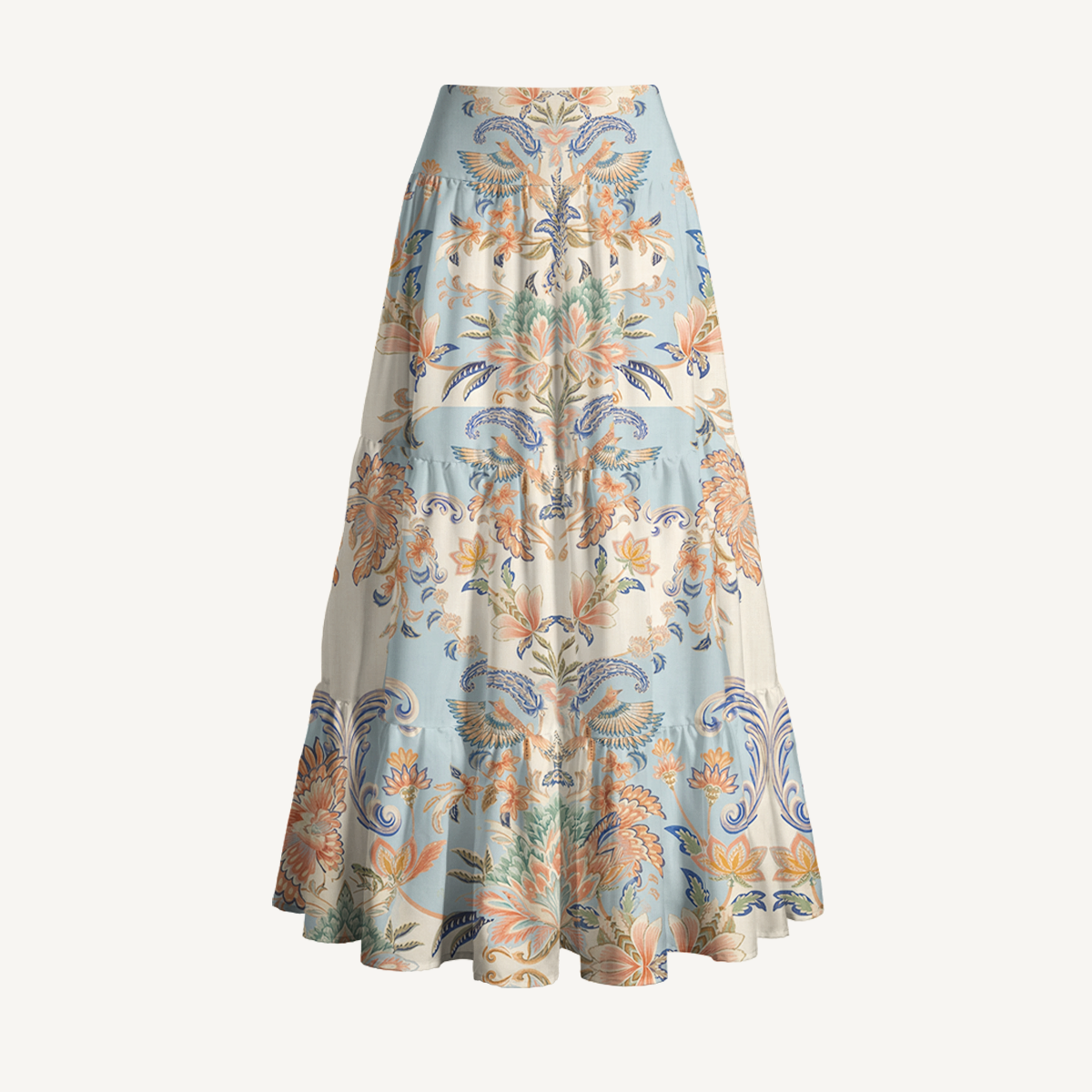 Azure Lily Palace Print Convertible Maxi Skirt & Strapless Dress